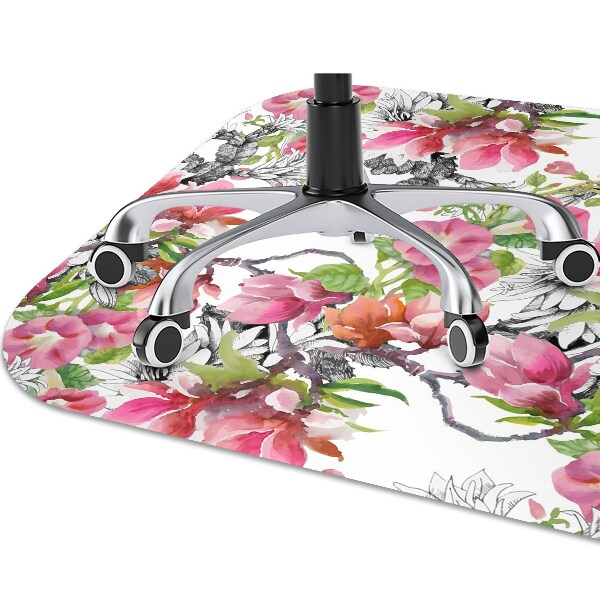 Office chair mat flowers watercolors