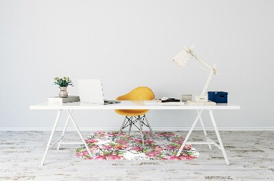 Office chair mat flowers watercolors