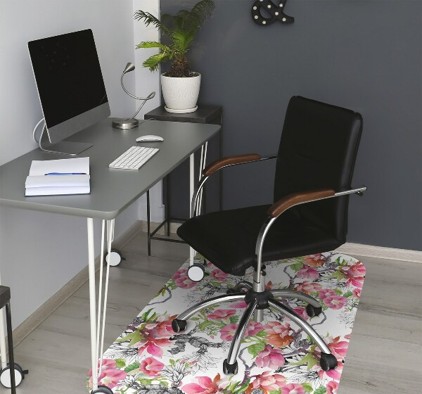 Office chair mat flowers watercolors