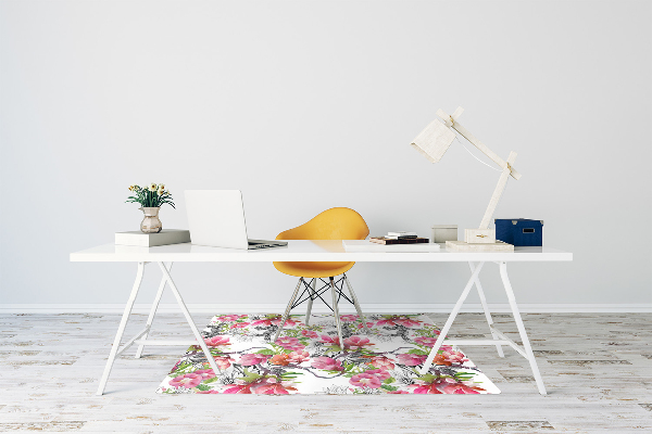 Office chair mat flowers watercolors