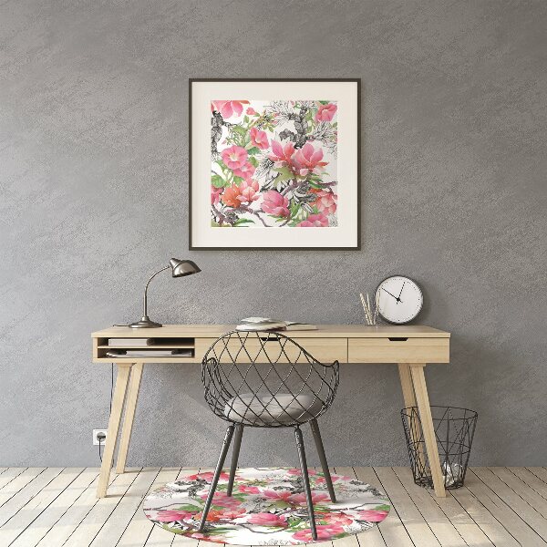 Office chair mat flowers watercolors