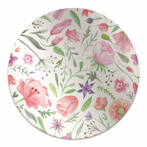 Office chair mat painted flowers