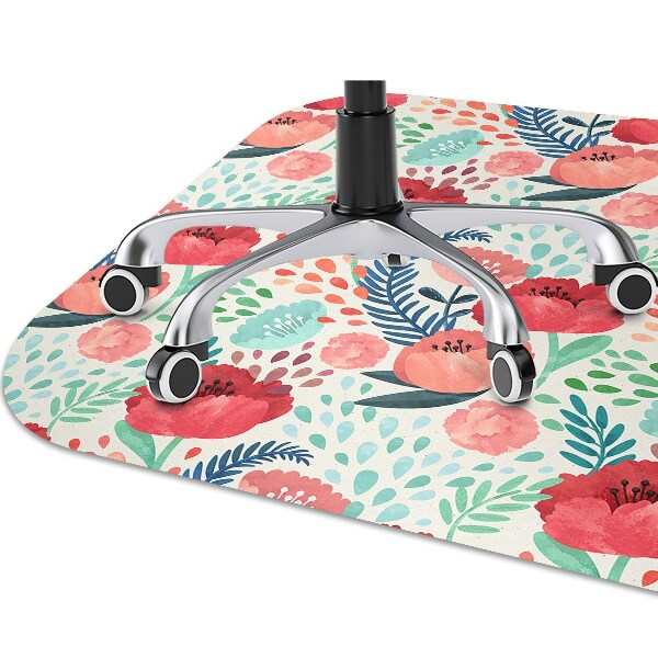 Office chair floor protector Poppy seed flower