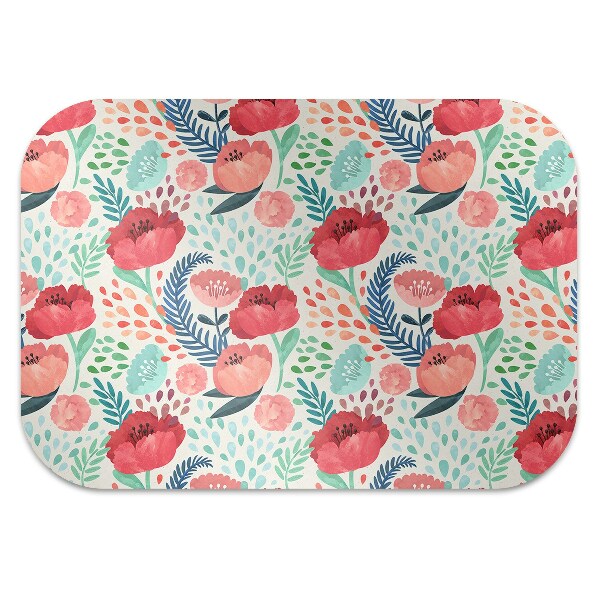 Office chair floor protector Poppy seed flower