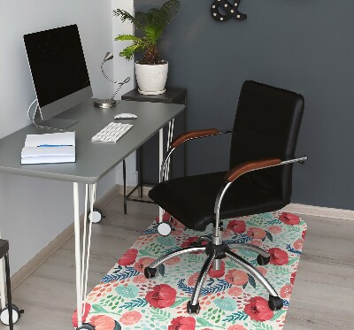 Office chair floor protector Poppy seed flower