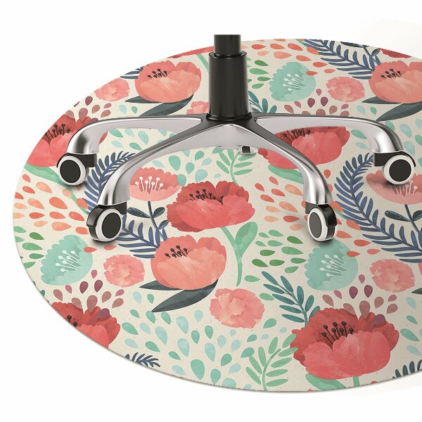 Office chair floor protector Poppy seed flower
