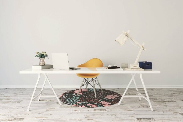 Office chair floor protector vintage flowers