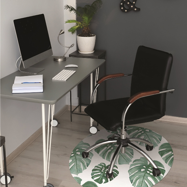 Office chair mat monstera leaves
