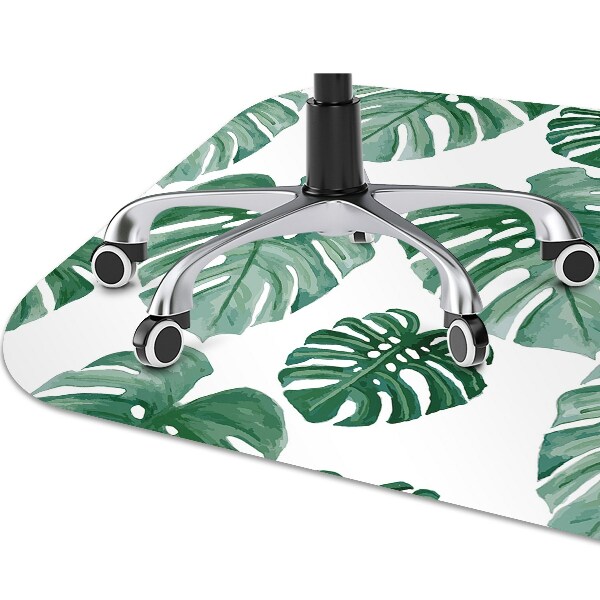 Office chair mat monstera leaves