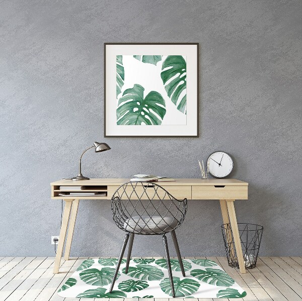 Office chair mat monstera leaves