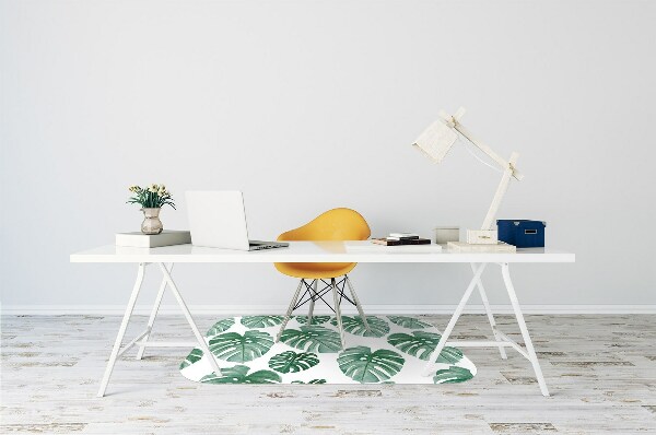 Office chair mat monstera leaves