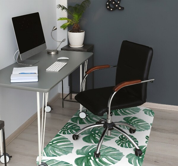 Office chair mat monstera leaves