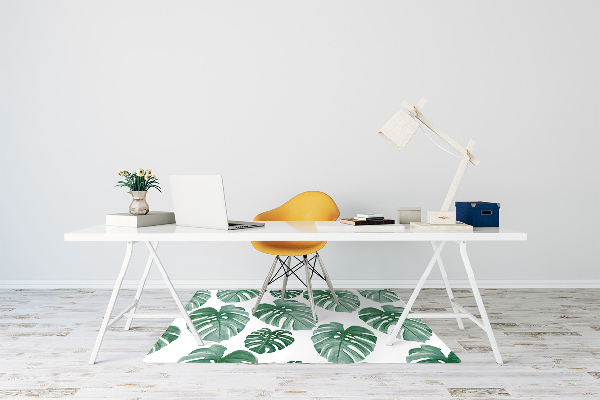 Office chair mat monstera leaves