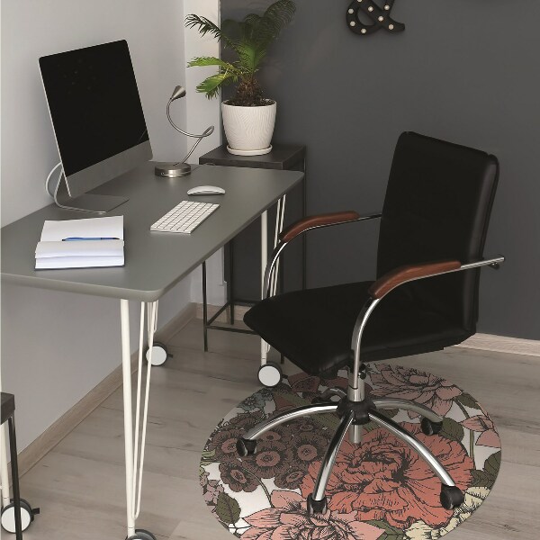 Office chair mat Autumn flowers