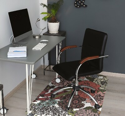 Office chair mat Autumn flowers