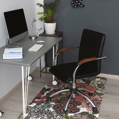 Office chair mat Autumn flowers