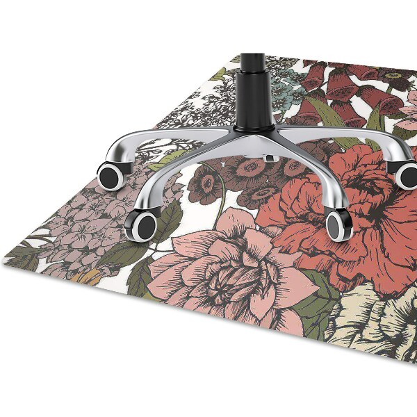 Office chair mat Autumn flowers