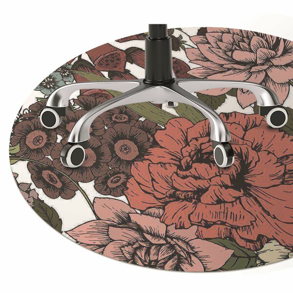 Office chair mat Autumn flowers