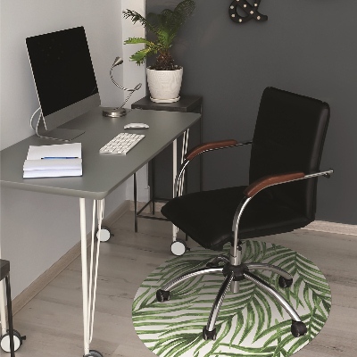 Office chair floor protector palm leaf