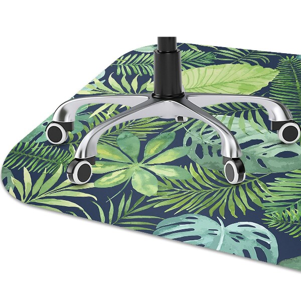 Office chair mat exotic leaves