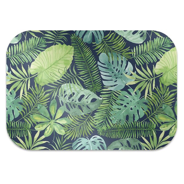 Office chair mat exotic leaves