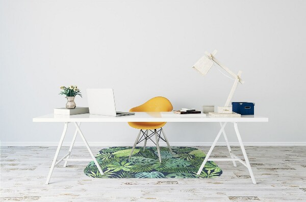 Office chair mat exotic leaves