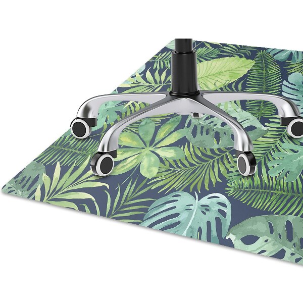 Office chair mat exotic leaves
