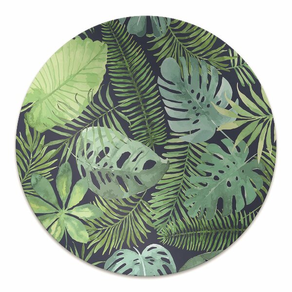 Office chair mat exotic leaves