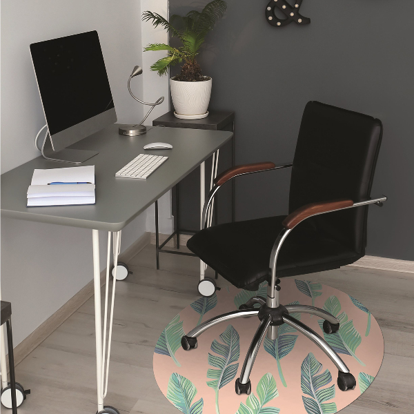 Office chair mat peach leaves