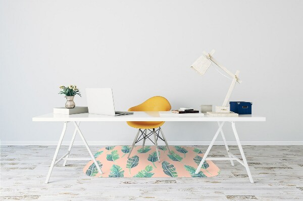 Office chair mat peach leaves