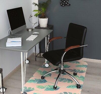 Office chair mat peach leaves