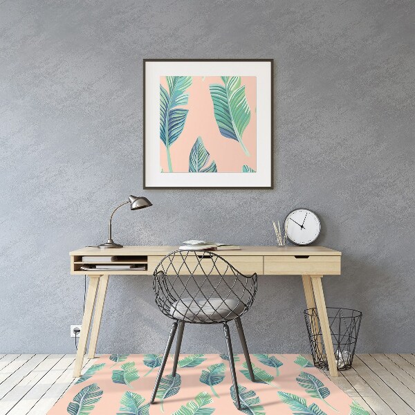 Office chair mat peach leaves