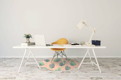 Office chair mat peach leaves