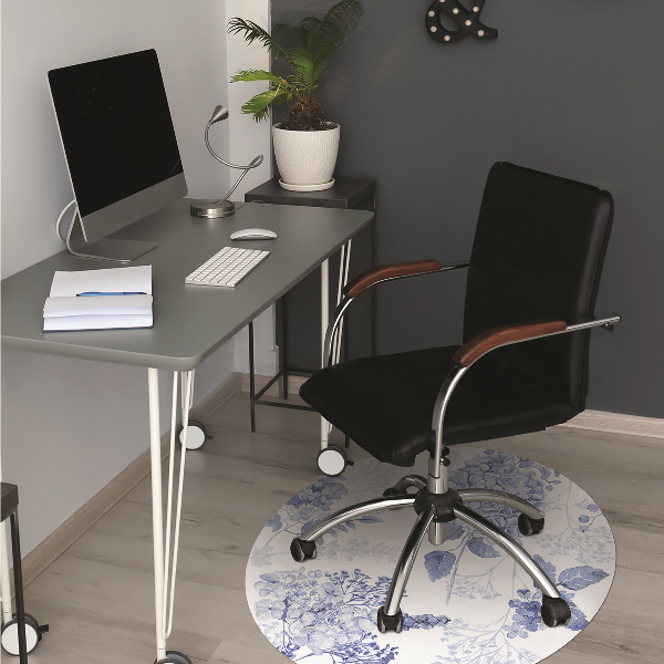 Chair mat blue hydrangea