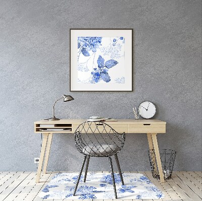 Chair mat blue hydrangea