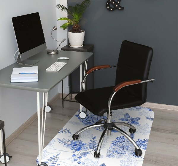 Chair mat blue hydrangea