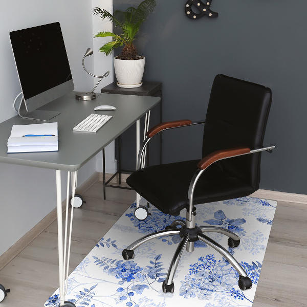 Chair mat blue hydrangea