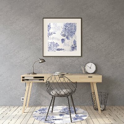 Chair mat blue hydrangea