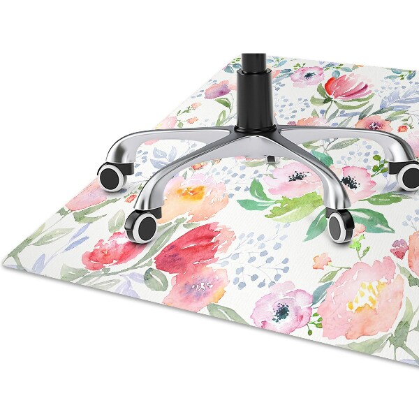 Office chair floor protector flowers pastels