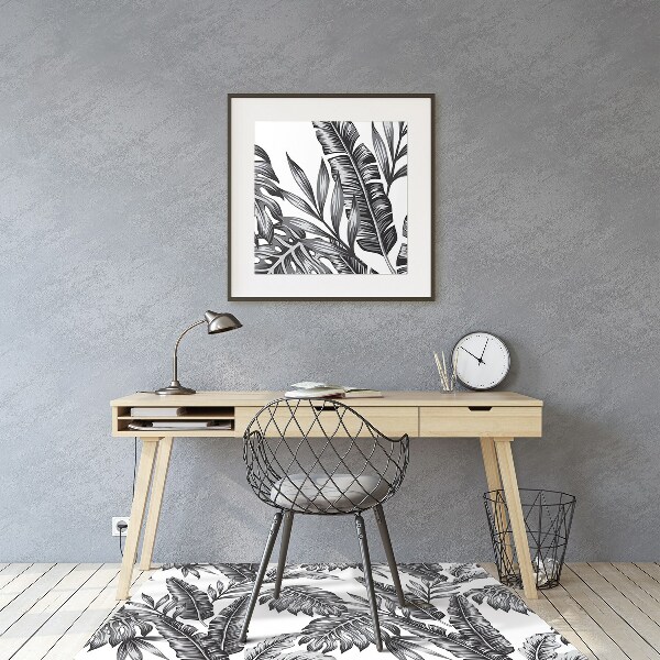 Office chair floor protector palm leaves