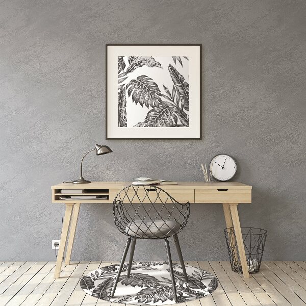 Office chair floor protector palm leaves