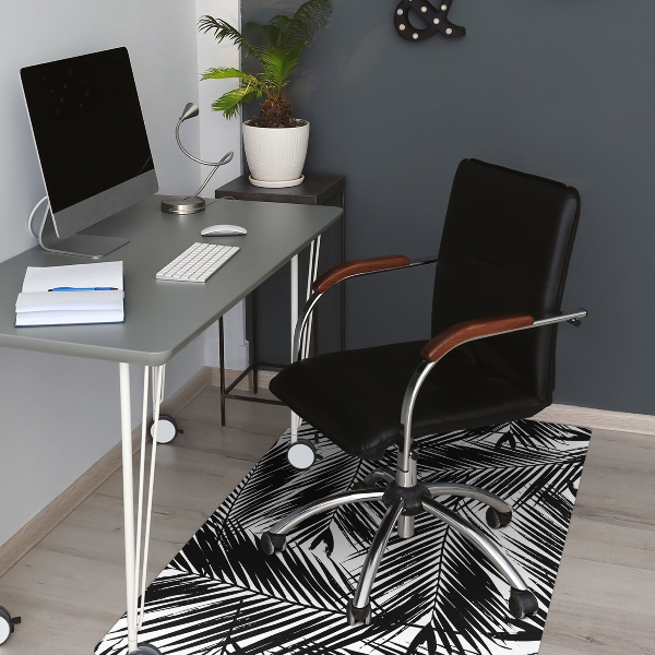 Chair mat Black palm leaves