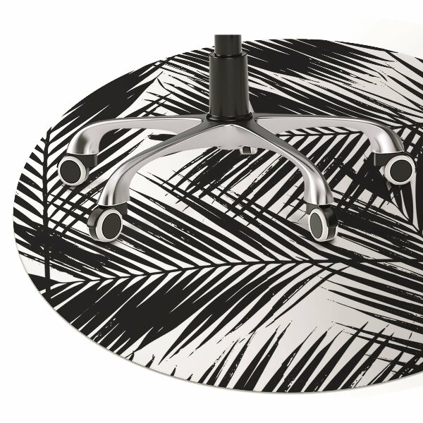 Chair mat Black palm leaves
