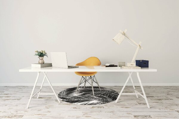 Chair mat Black palm leaves