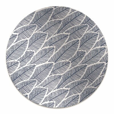 Office chair mat blue leaves