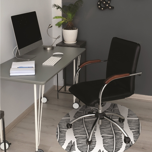 Desk chair mat leaves pattern