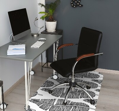 Desk chair mat leaves pattern