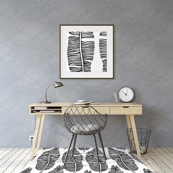 Desk chair mat leaves pattern