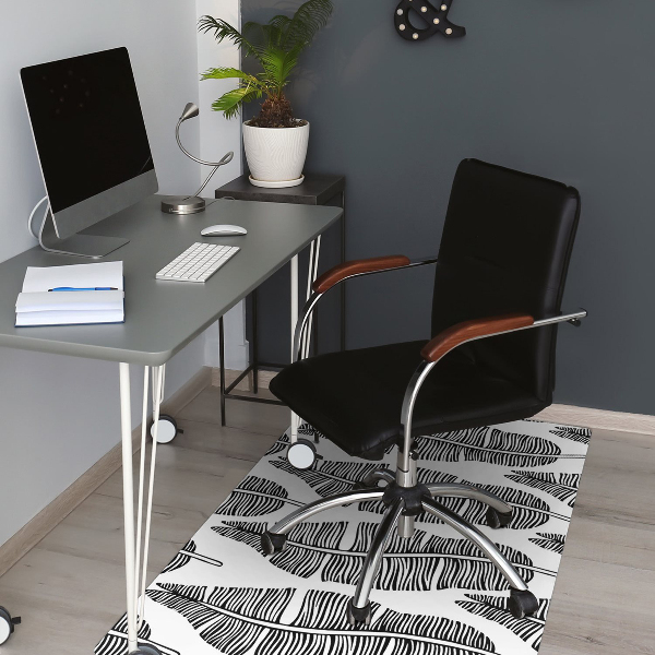 Desk chair mat leaves pattern