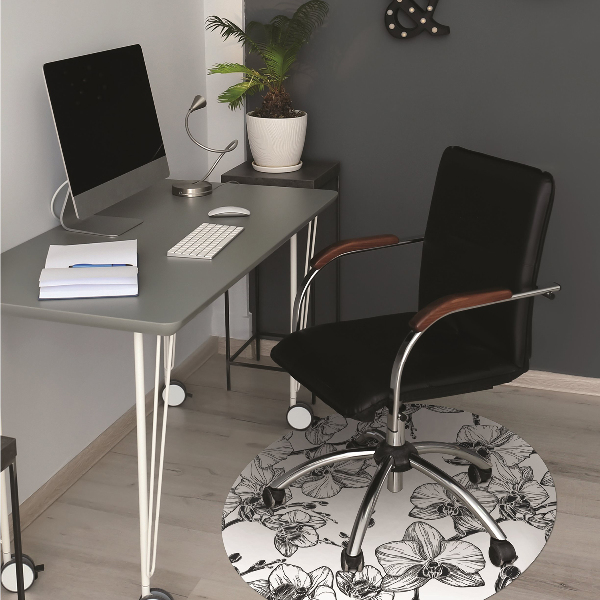 Office chair floor protector orchids